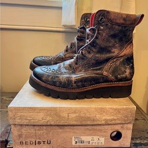 Bed Stu Elisha Platform Boot Black Lux 9.5